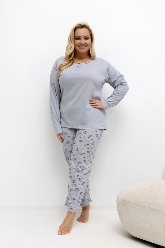Pohodlná pyžama pro plnoštíhlé s dlouhým rukávem model 221195 Forever Pink