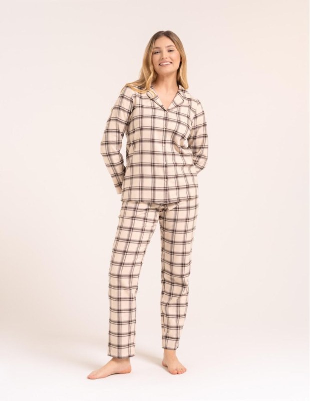 Pyžamo Moraj PDD5500-007 dlouhé rukávy, velikosti S–3XL, rozepínací - Noční prádlo Dámská pyžama