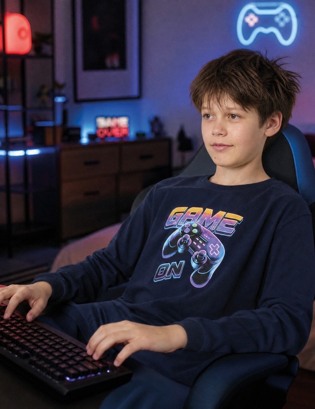 Pyžamo Cornette Young Boy 267/192 Gamepad, délka rukávů 134–164