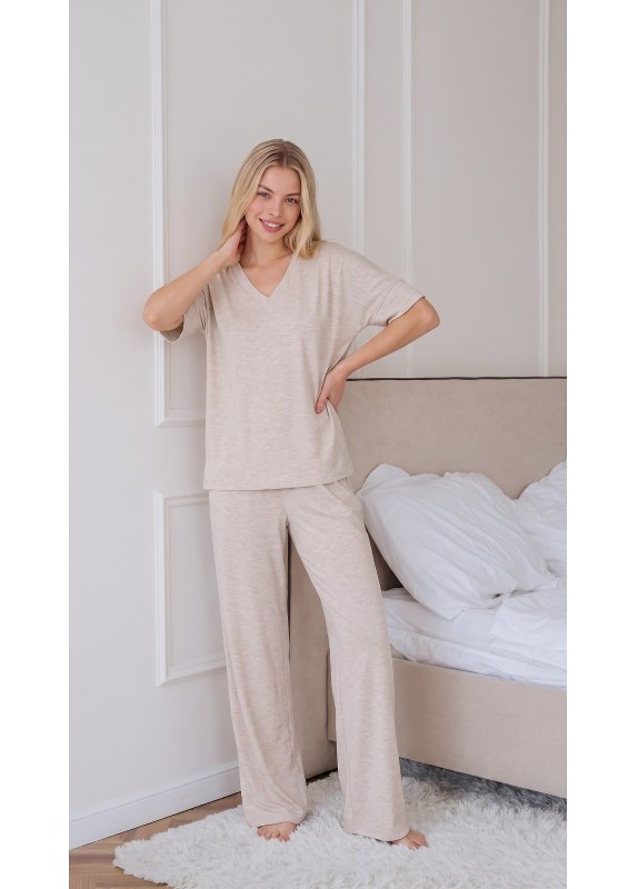 Pyžamo Luna 1314 k/r S–XL béžové