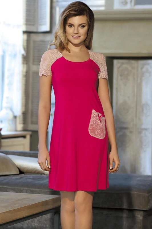 Noční košilka s krajkou model 76573 Babella