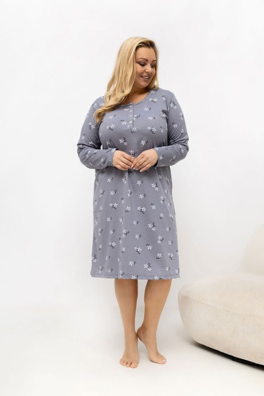 Noční košile plus size s květinovým vzorem model 226134 Forever Pink
