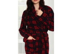 Dámský župan 9105 červené káro - CoCoon