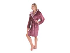 Dámský župan Flora s kapucí 4856 4853 krátký vínový - Vestis