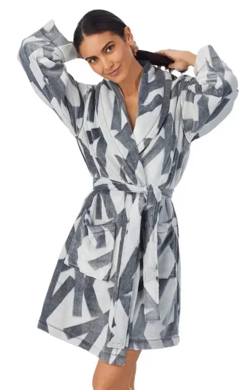Dámský župan YI2222688F 031 šedý - DKNY