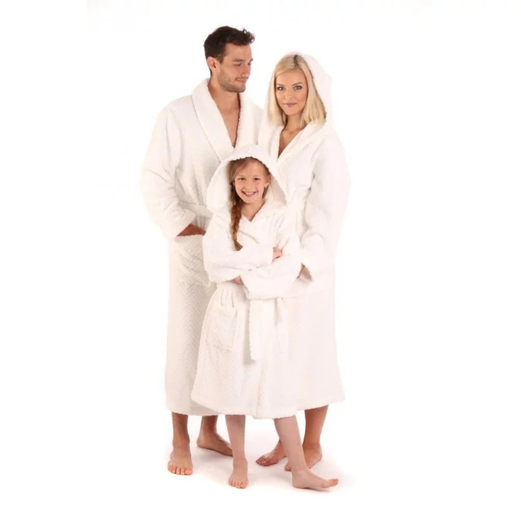 AKCE Unisex župan s&nbsp;kapucí Athena 3116 0100 bílý - Vestis - Noční prádlo Dámské župany