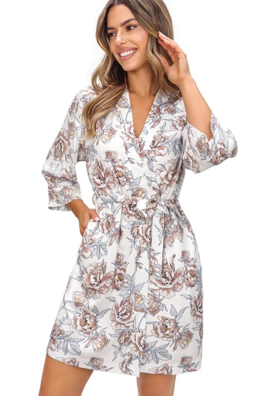 Župan krátký s&nbsp;květinovým vzorem model 228613 Donna