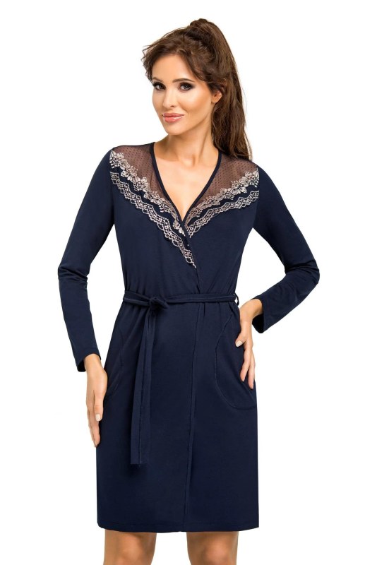 Dámský župan Jasmine Dark Blue - Donna
