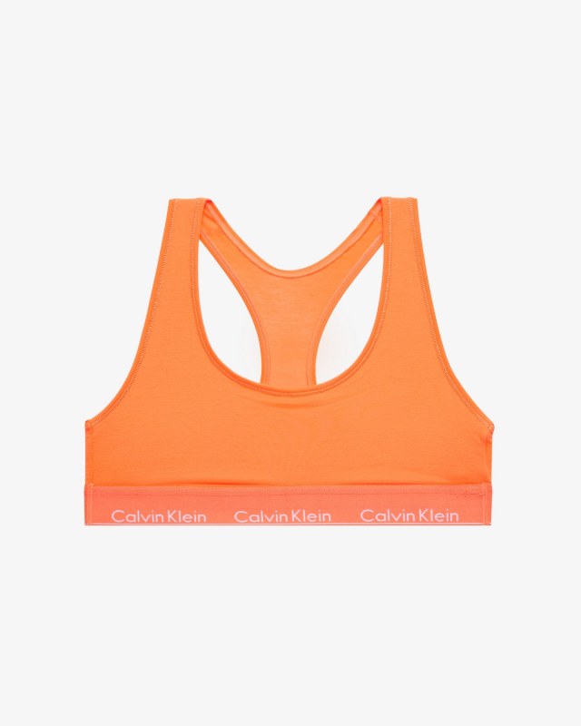 Sportovní podprsenka QF1659E-6TQ oranžová - Calvin Klein - Podprsenky