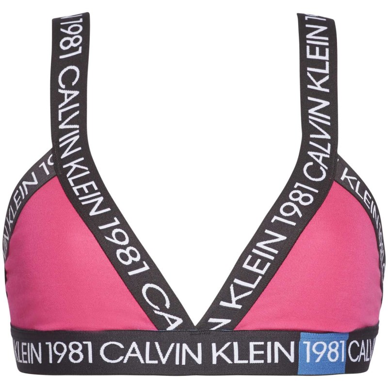 Podprsenka bez kostice QF5447E-8ZK růžovočerná Calvin Klein - Podprsenky