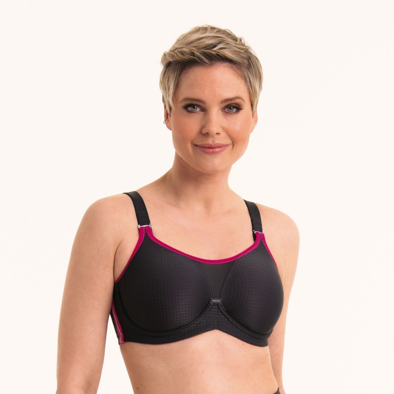 performance wireX sport. podprsenka s kost. nastavitelná ramínka 5599 anthrazit/pink - Active performance wireX sport. podprsenka s kost. nastavitelná ramínka 5599 anthrazit/pink - Active - Podprsenky