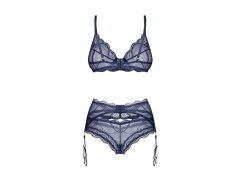 Dámský sexy set Nightly modrá 3-PCS SET tm. modrý - Obsessive