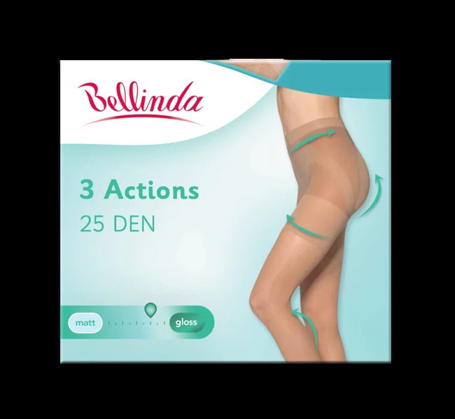 Dámské formující punčochové kalhoty 3 ACTIONS 25 den Černá - BELLINDA - Punčochy a&nbsp;Podvazky punčochové kalhoty