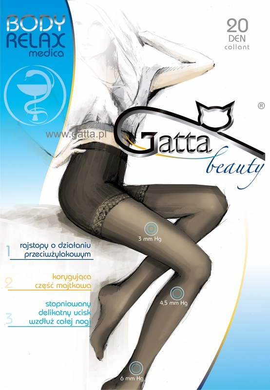 Dámské punčochové kalhoty Gatta Body Relax Medica 20 den 5-XL - Punčochy a Podvazky punčochové kalhoty