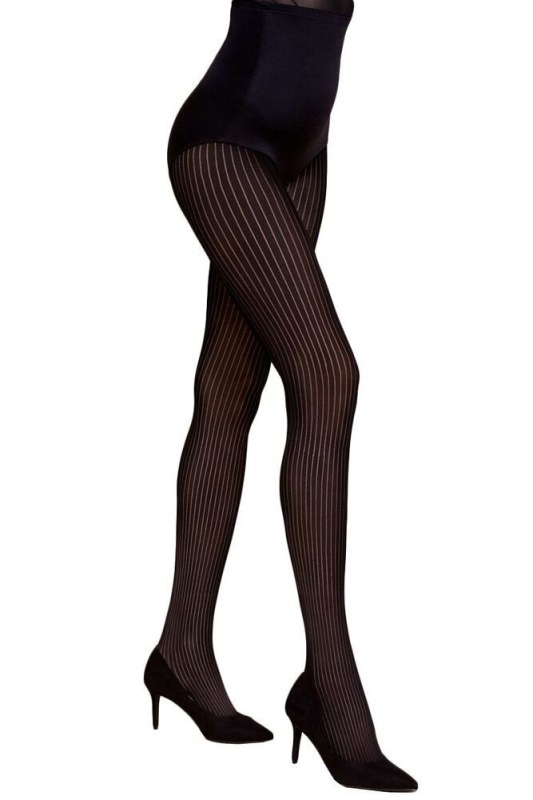 Punčochové kalhoty Lina černé s pruhy - Punčochy a Podvazky punčochové kalhoty