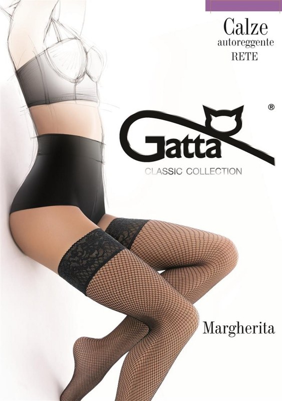 Dámské samodržící síťované punčochy kabaretka Gatta Margherita nr 01