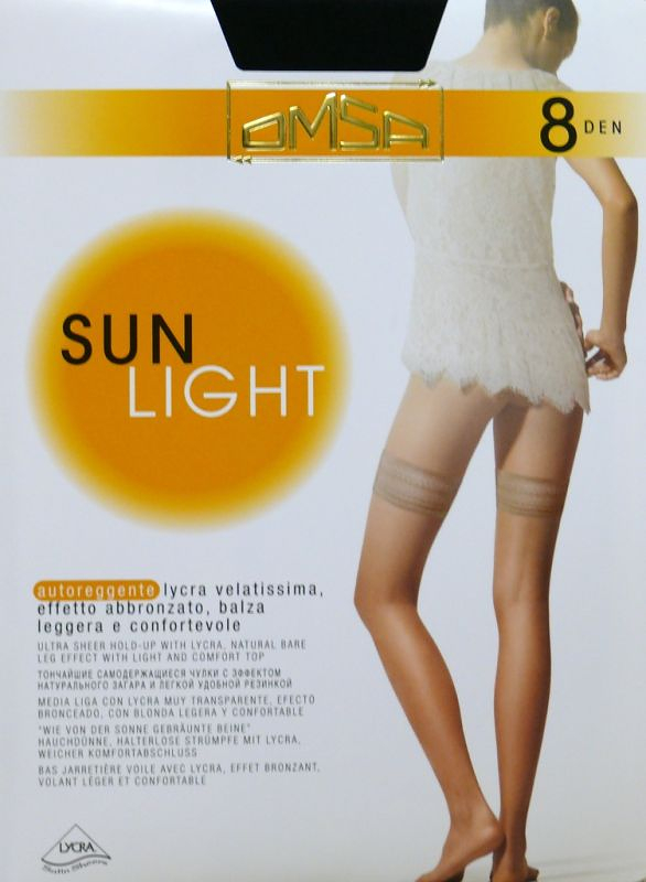Dámské samodržící punčochy Omsa Sun Light 8 den