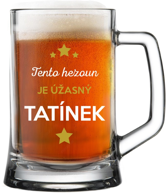 TENTO HEZOUN JE ÚŽASNÝ TATÍNEK - pivní sklenice 0,5 l - Sklenice a hrnky sklenice