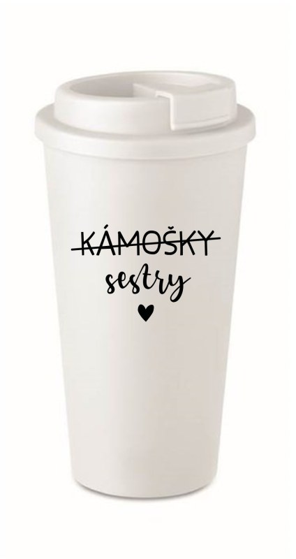 KÁMOŠKY SESTRY - bílý termohrnek 475 ml - Sklenice a hrnky termohrnky