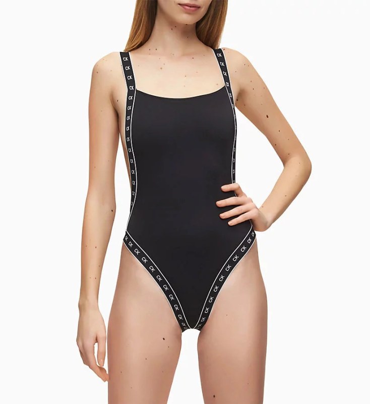 Jednodílné plavky KW0KW00971-BEH černá - Calvin Klein - Ženy Dámské plavky dámské jednodílné
