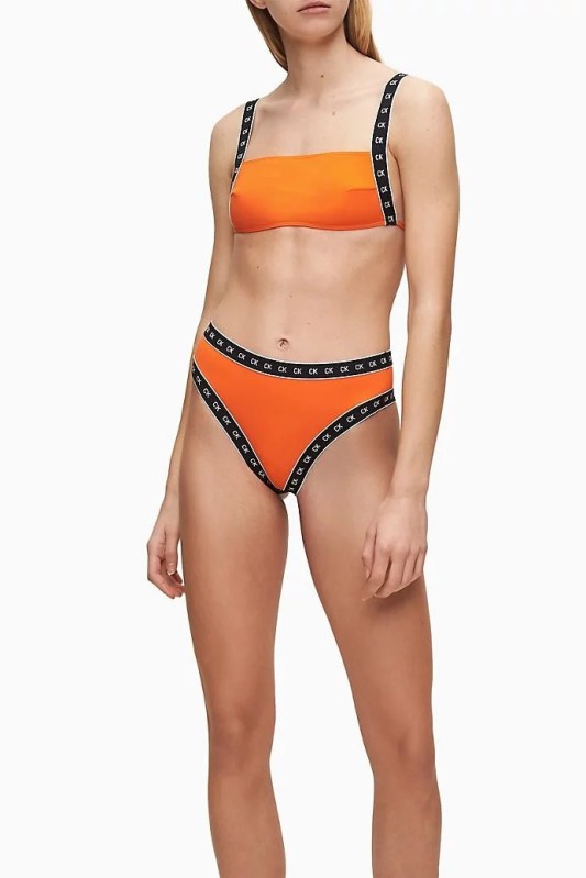 Vrchní díl plavek KW0KW00887-SCA oranžová - Calvin Klein