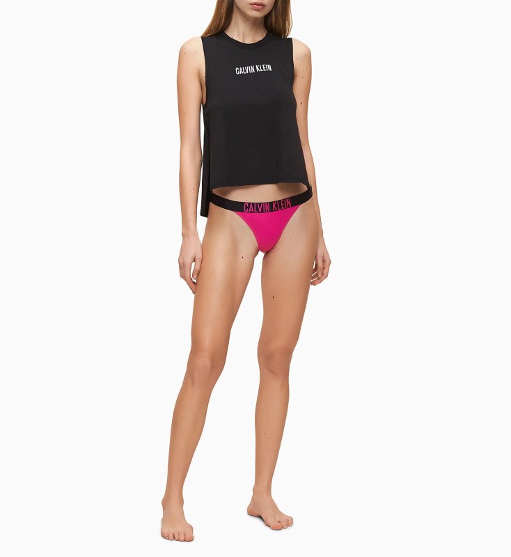 Plážový top KW0KW01009-BEH černá - Calvin Klein - Ženy Dámské plavky plážové oblečení a&nbsp;doplňky