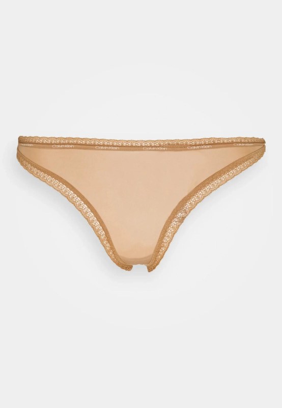 Dámská tanga QD3763E BO8 bronzová - Calvin Klein