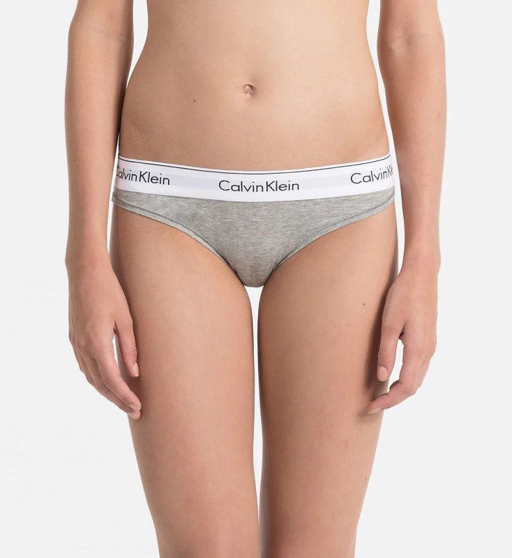 Kalhotky F3787E-020 šedá - Calvin Klein - Ženy Dámské spodní prádlo kalhotky