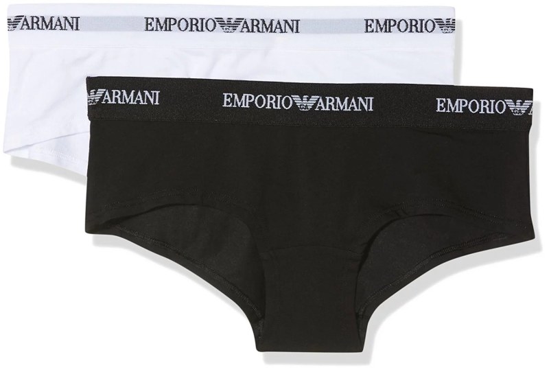 Kalhotky 2pcs 163263 CC317 00911 černobílá - Emporio Armani - Ženy Dámské spodní prádlo kalhotky