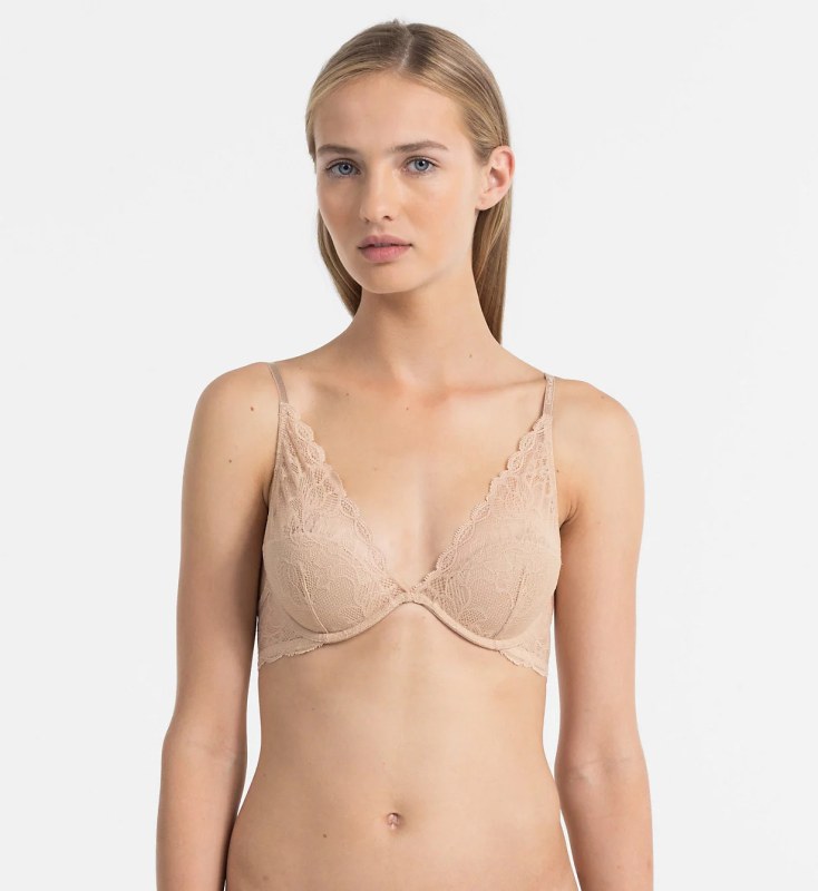 Podprsenka s&nbsp;kosticí QF1436E tělová - Calvin Klein