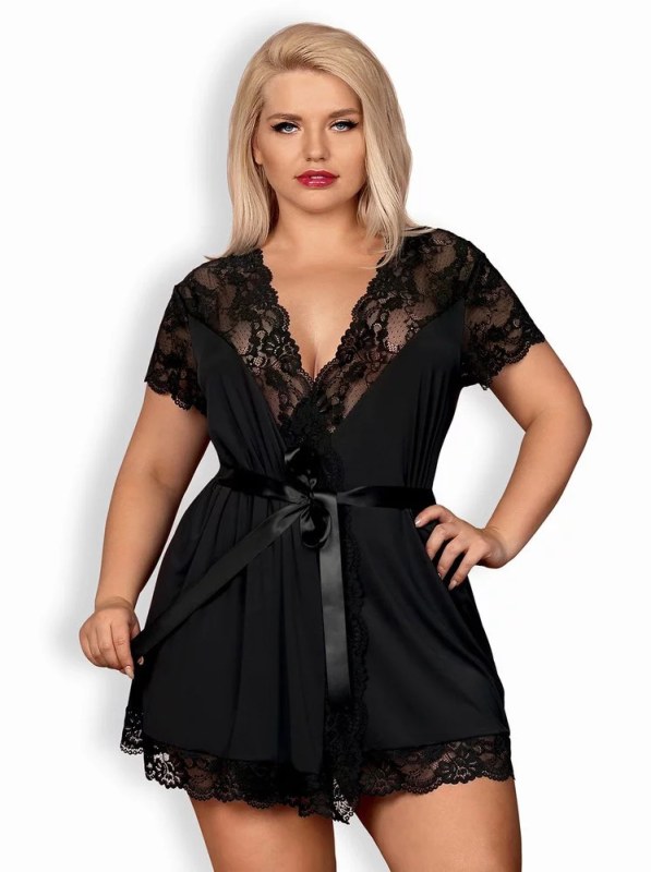 Elegantní župan 810 - PEI black XXL - Obsessive - Ženy Dámské župany