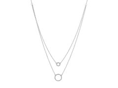 AGAIN Jewelry Dvojitý stříbrný náhrdelník s kroužky AJNA0030