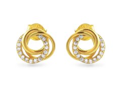 AGAIN Jewelry Pozlacené náušnice s&nbsp;kubickými zirkony AJNS0069