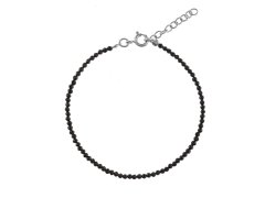 AGAIN Jewelry Korálkový náramek z černého spinelu AJKNR010