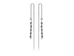 AGAIN Jewelry Stříbrné řetízkové náušnice s&nbsp;hematitem AJKNS006