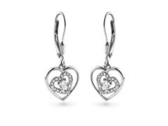 AGAIN Jewelry Srdíčkové visací náušnice s&nbsp;kubickými zirkony AJNS0067