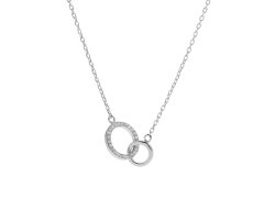 AGAIN Jewelry Módní stříbrný náhrdelník Propojené kroužky AJNA0024