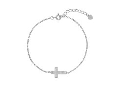 AGAIN Jewelry Nadčasový stříbrný náramek Křížek AJNR0020