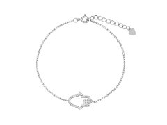 AGAIN Jewelry Oblíbený stříbrný náramek Hamsa - Ruka Fátimy AJNR0014