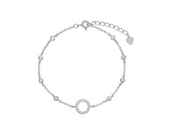 AGAIN Jewelry Slušivý stříbrný náramek se zirkony AJNR0010