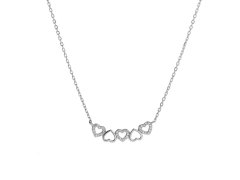 AGAIN Jewelry Srdíčkový náhrdelník ze stříbra AJNA0029