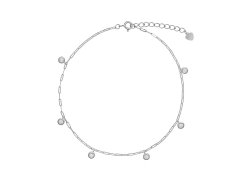 AGAIN Jewelry Stříbrný náramek na nohu se zirkony AJNH0008