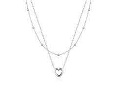 Agato Dvojitý stříbrný náhrdelník se srdíčkem AGS1552