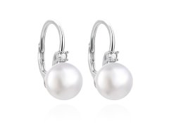 Agato Elegantní stříbrné náušnice s perlami AGUC3514P-W