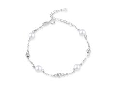 Agato Elegantní stříbrný náramek s perlami AGB759/21P