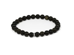 Agato Korálkový náramek z obsidiánu MINK142/20