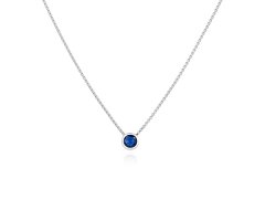 Agato Minimalistický stříbrný náhrdelník s modrým zirkonem AGS1561/47-DB