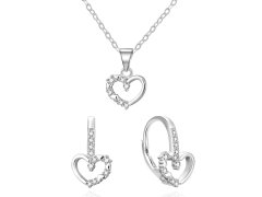 Agato Něžná stříbrná sada šperku Srdce AGSET369R (řetízek, přívěsek, náušnice)