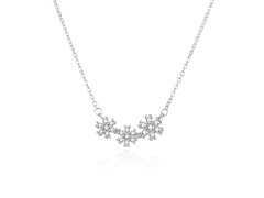 Agato Něžný stříbrný náhrdelník s květinami AGS1570/47