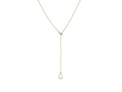Agato Pozlacený flexibilní náhrdelník s&nbsp;perlou AGT-N003W-P-G